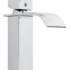 Torneira Banheiro Lavabo Monocomando Quadrada Cascata Luxo