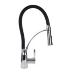 Torneira Cozinha Gourmet Monocomando Flexível Preta Premium