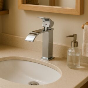 Torneira Banheiro Lavabo Monocomando Quadrada Cascata Luxo