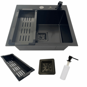 Cuba Gourmet Quadrada Aço Inox 304 Preta 44x44 Acessórios