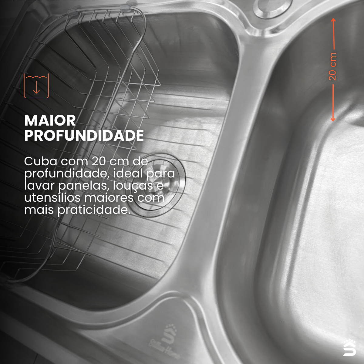 Cuba Cozinha Gourmet 78x43 Aço inox 201 - Imagem 10