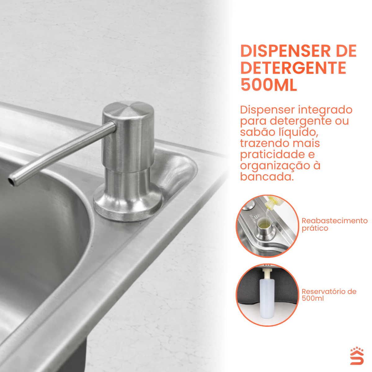 Cuba Cozinha Gourmet 78x43 Aço inox 201 - Imagem 5