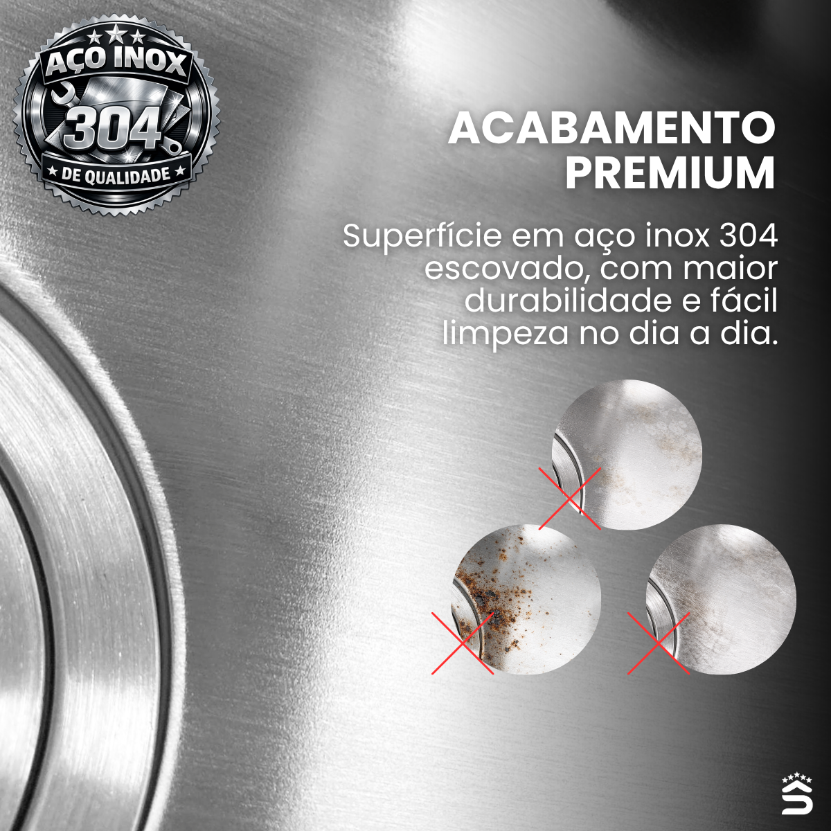 Cuba Cozinha Gourmet 78x43 Aço inox 304 - Imagem 8