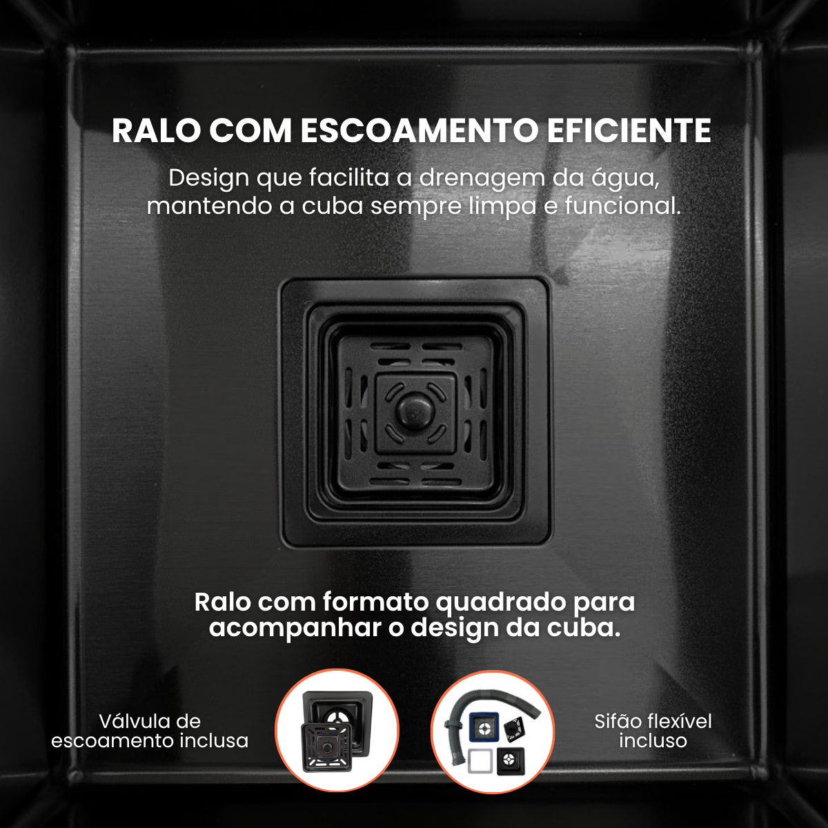 Cuba Gourmet Quadrada Aço Inox 304 Preta Com Acessórios 78X43cm - Imagem 10