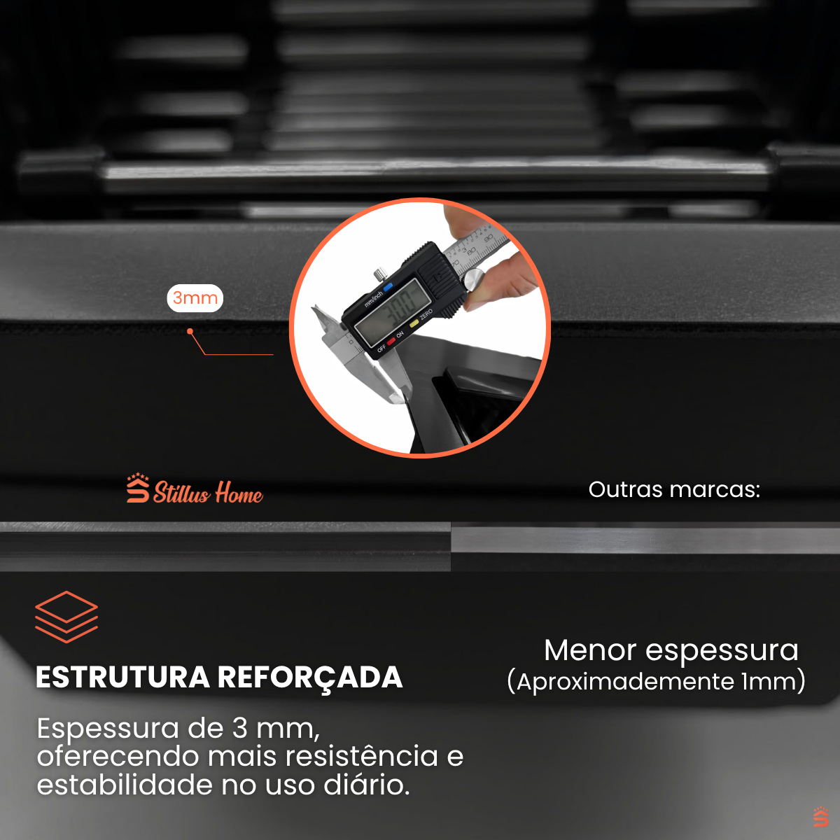 Cuba Gourmet Quadrada Aço Inox 304 Preta Com Acessórios 78X43cm - Imagem 12