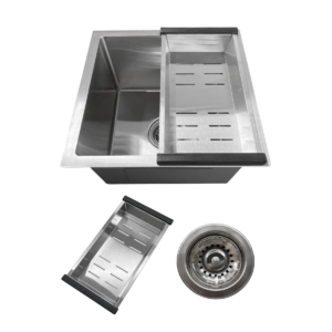 Cuba Gourmet Quadrada Aço Inox 304 Escovada 44x44 Acessórios
