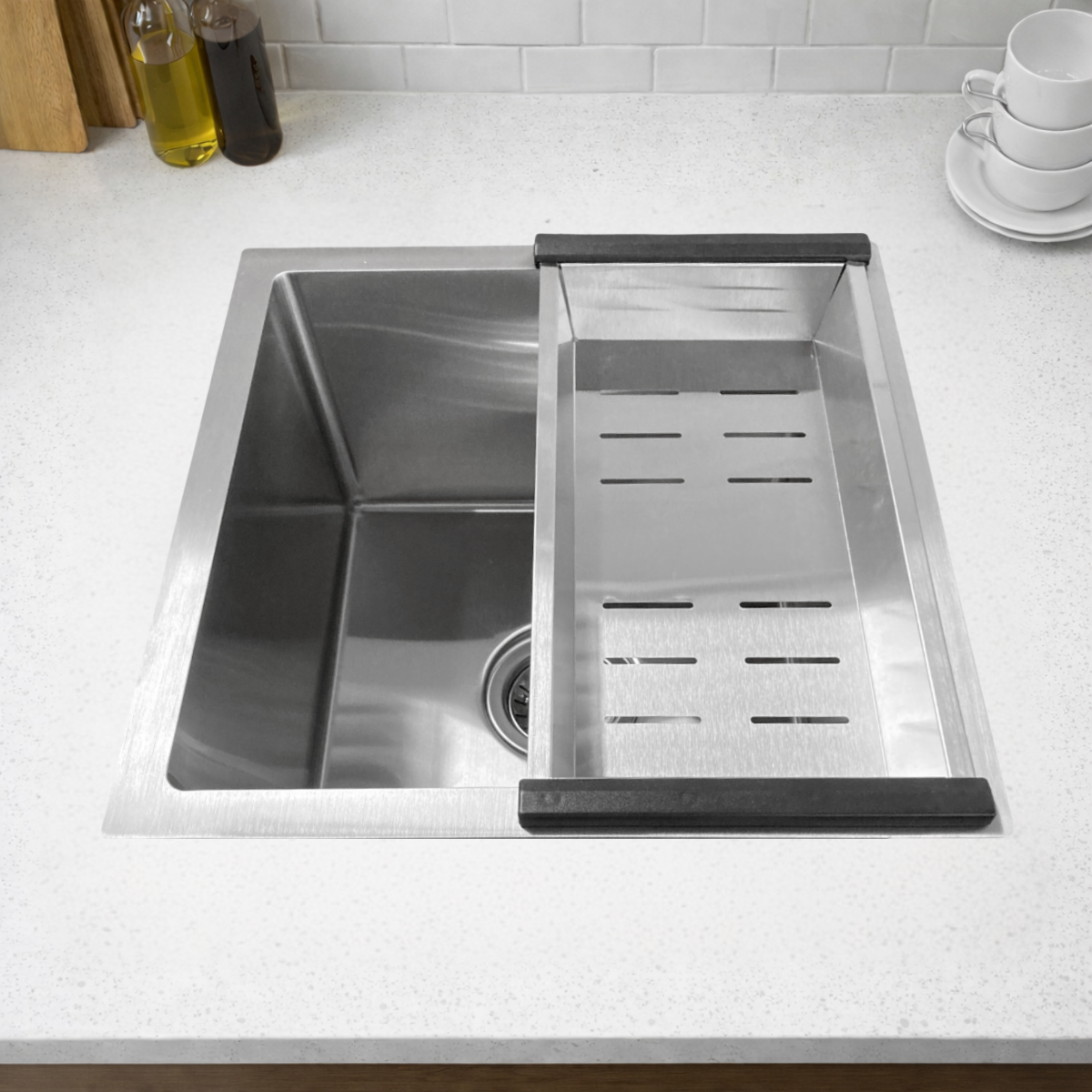 Cuba Gourmet Quadrada Aço Inox 304 Escovada 44x44 Acessórios - Imagem 2