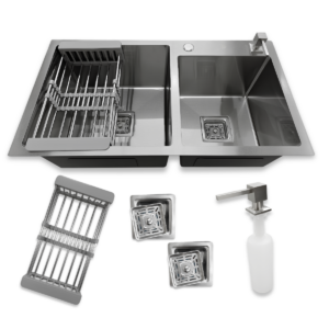 Cuba Gourmet Quadrada Aço Inox 304 Escovada Com Acessórios 78X43cm