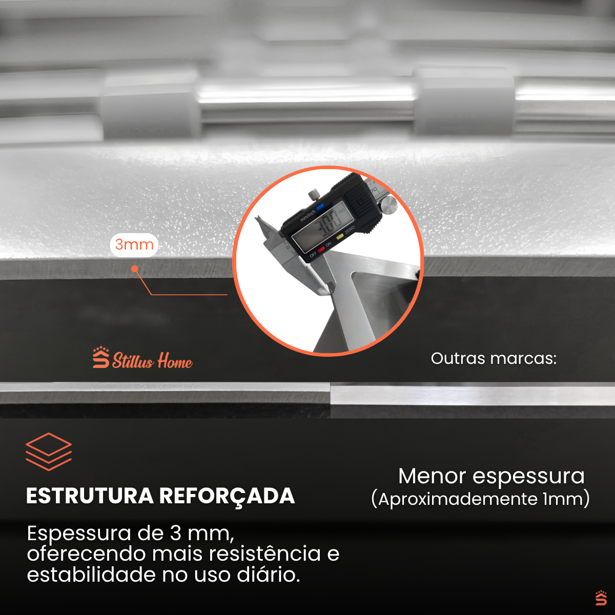 Cuba Gourmet Quadrada Aço Inox 304 Escovada Com Acessórios 78X43cm - Imagem 11
