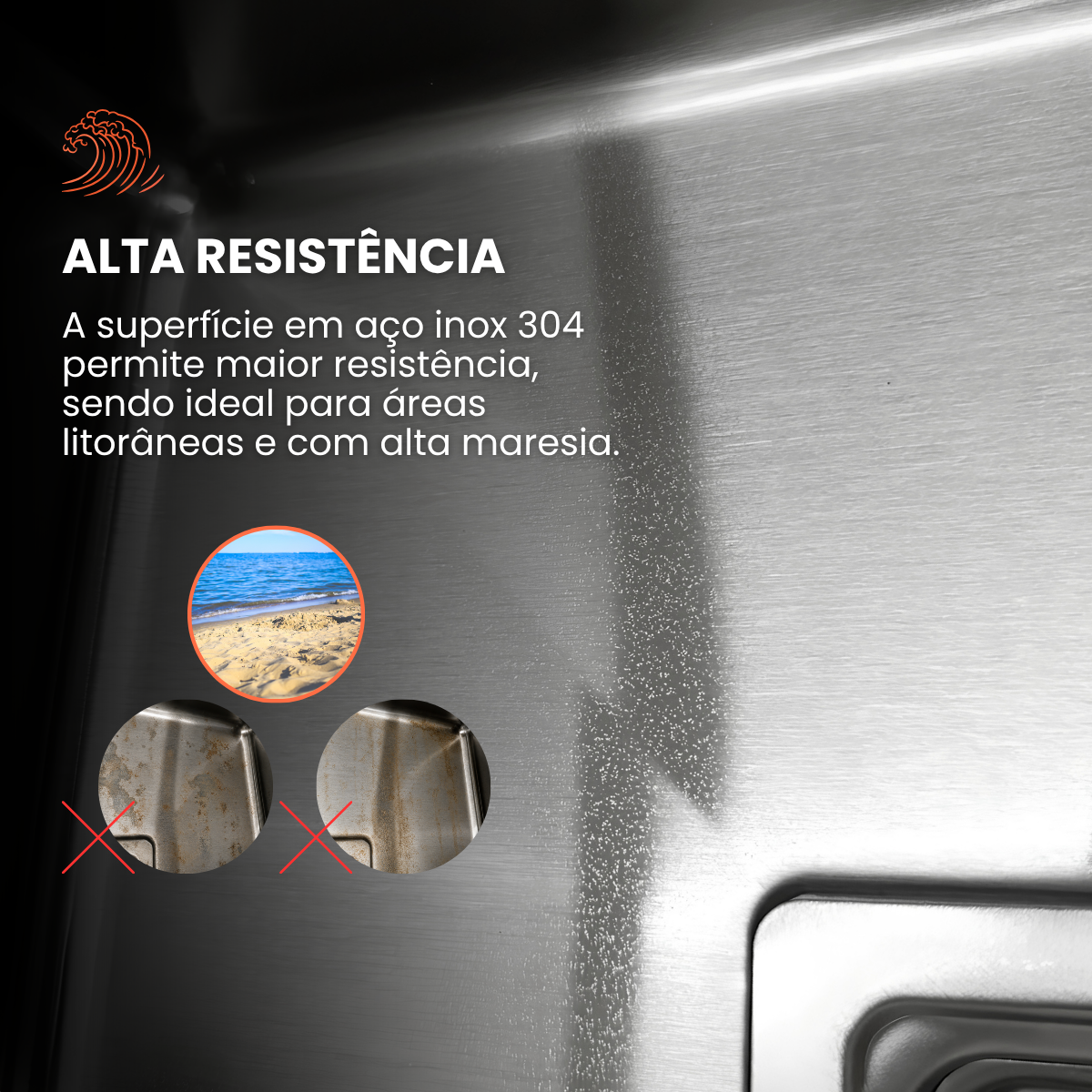 Cuba Gourmet Quadrada Aço Inox 304 Escovada Com Acessórios 78X43cm - Imagem 8
