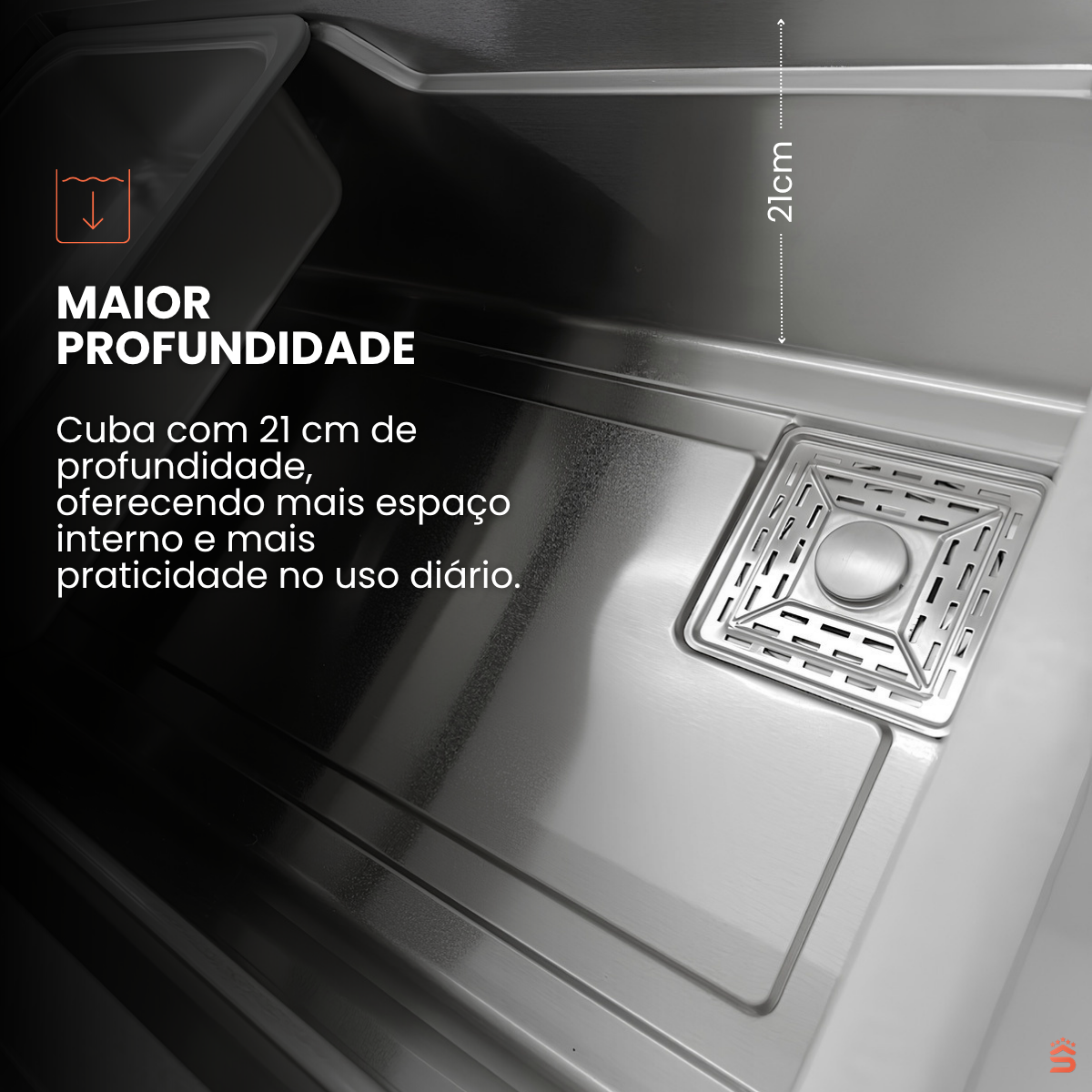 Cuba Gourmet Quadrada Aço Inox 304 68x45 Acessórios Grafite - Imagem 11