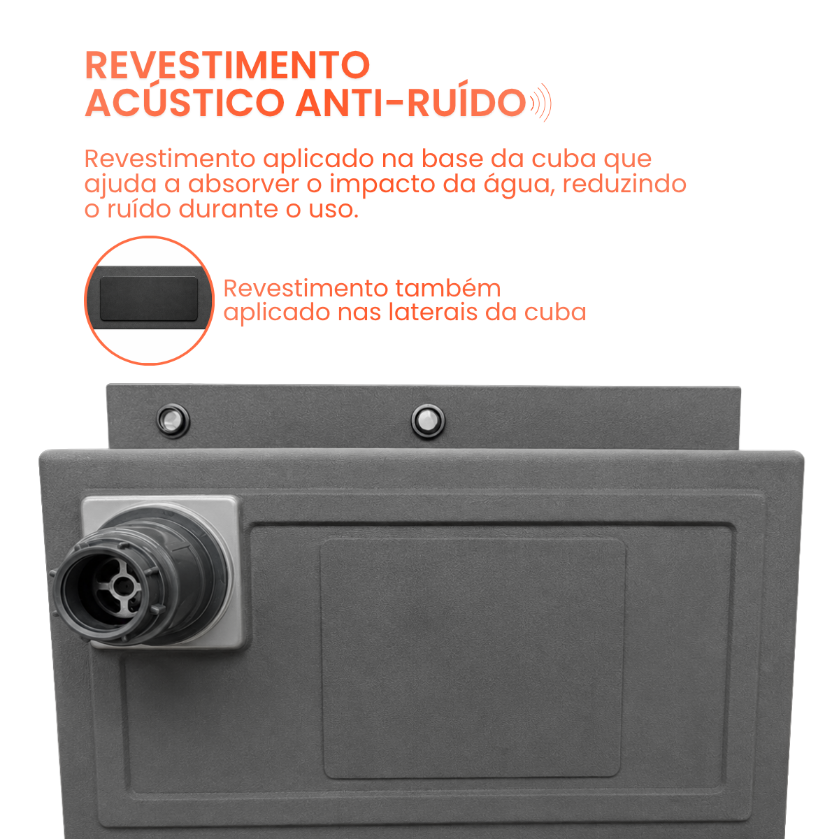 Cuba Gourmet Quadrada Aço Inox 304 68x45 Acessórios Grafite - Imagem 6
