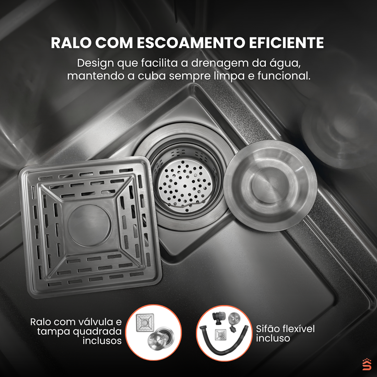 Cuba Gourmet Quadrada Aço Inox 304 68x45 Acessórios Grafite - Imagem 10