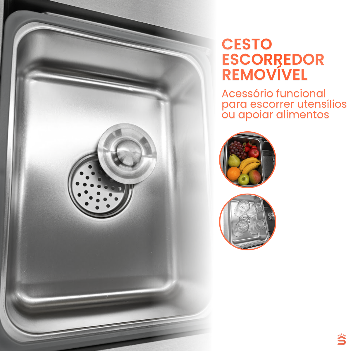 Cuba Gourmet Quadrada Aço Inox 304 68x45 Acessórios Grafite - Imagem 4