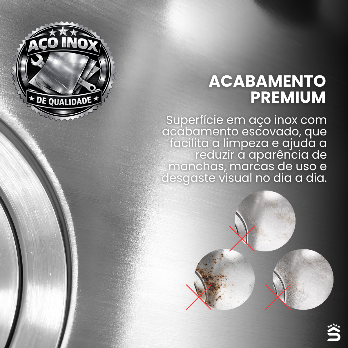 Cuba Cozinha Gourmet 60x42 Aço inox 201 - Imagem 8