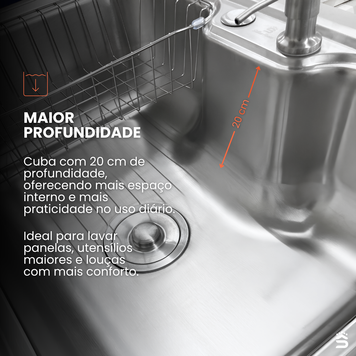 Cuba Cozinha Gourmet 60x42 Aço inox 201 - Imagem 10