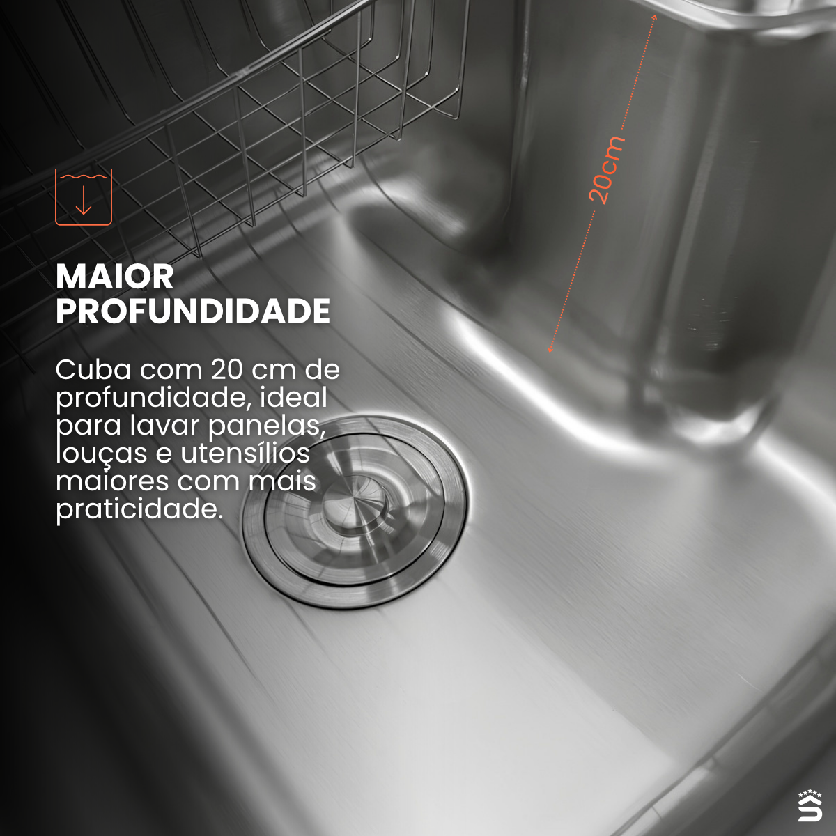 Cuba Cozinha Gourmet 50x40 Aço inox 201 - Imagem 10