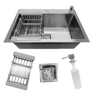 Cuba Gourmet Quadrada Aço Inox 304 Escovada 60x40 Acessórios
